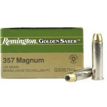 357 Mag Ammo For Sale - 125 gr JHP Remington Golden Saber 357 Magnum Ammunition In Stock
