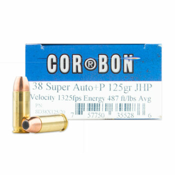 38 Super Ammo - Corbon Self-Defense 125gr JHP - 20 Rounds