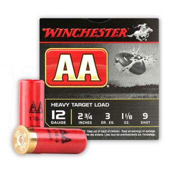 12 Gauge - 2-3/4" AA Heavy Target #9 Shot - Winchester - 25 Rounds