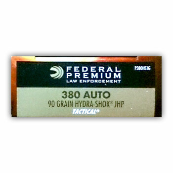 Bulk 380 Auto Ammo For Sale  - 90 gr Hydra Shok JHP Federal 380 Ammunition - 1000 Rounds