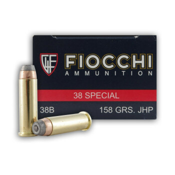 Cheap 38 Special Ammo For Sale - 158 gr JHP Fiocchi Ammunition In Stock - 50 Rounds