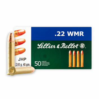 Cheap 22 Win Mag Ammo For Sale - Sellier & Bellot 22WMR 40gr JHP - 50 Rounds