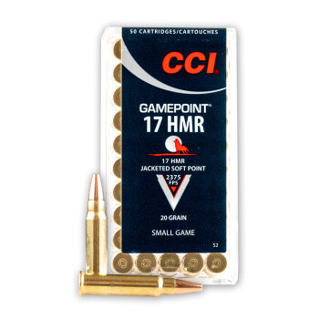 17 HMR Ammo For Sale - 20 gr JSP - CCI Gamepoint Ammunition In Stock - 50 Rounds