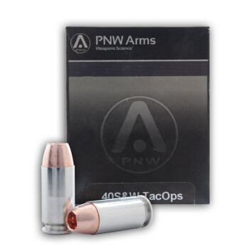 Premium 40 Cal Ammo For Sale - 140 gr SCHP PNW TacOps Ammunition In Stock - 20 Rounds