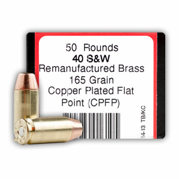 Cheap 40 S&W Ammo For Sale - 165 gr CPFP Remanufactured Ammunition In Stock by BVAC - 50 Rounds
