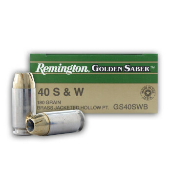 40 Cal Ammo For Sale - 180 gr JHP Remington Golden Saber 40 cal Ammunition In Stock