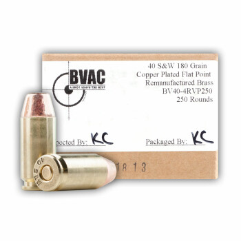Bulk 40 S&W Ammo For Sale - 180 gr CPFP 40 cal Remanufactured Ammunition In Stock by BVAC - 250 Rounds