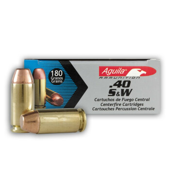 40 S&W Ammunition by Aguila For Sale - 50 Rounds of 180 gr FMJ In Stock