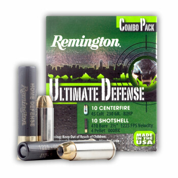 Premium 45 Colt 230 Gr JHP - 410 Bore - 2-1/2" 000 BuckShot - Remington Ultimate Defense - "The Judge"- 20 Rounds
