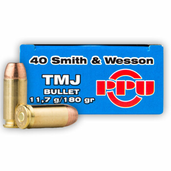Cheap 40 S&W Ammo - 180 gr TMJ - Prvi Partizan 40 cal Ammunition - 50 Rounds