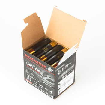 Premium 12 Gauge Ammo For Sale - 3-1/2” 1-1/2oz. BB Steel Shot Ammunition in Stock by Winchester DryLok Super Steel - 25 Rounds