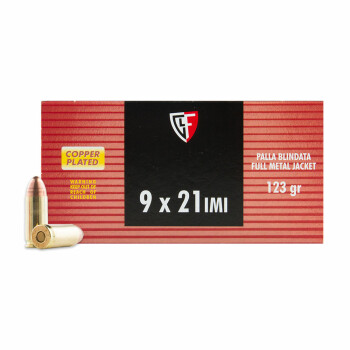 Cheap 9x21mm IMI Ammo For Sale - 123 Grain FMJ Ammunition in Stock by Fiocchi - 50 Rounds