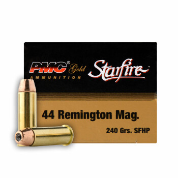 Cheap 44 Magnum Defense Ammo For Sale - 240 gr JHP Ammunition by PMC Starfire In Stock - 20 Rounds