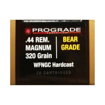 Cheap 44 Magnum Ammo For Sale - 320 gr Wide Flat Nose Gas Check Hardcast - ProGrade Ammunition Online - 20 Rounds
