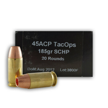 Cheap 45 ACP Ammo For Sale - 185 gr SCHP - PNW ArmsAmmunition In Stock - 20 Rounds