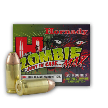 45 ACP Zombie Defense Ammo For Sale - 185 gr JHP Zmax Hornady Ammunition In Stock - 200 Rounds
