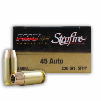 Cheap 45 ACP 230 gr JHP Defense Ammo For Sale -  PMC Starfire Ammo In Stock - 20 Rounds