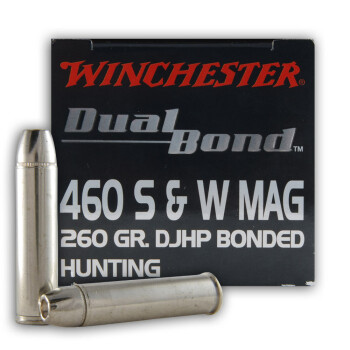 460 SW Ammo - 260 gr JHP - Winchester Supreme Elite Dual Bonded Ammunition - 20 Rounds