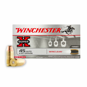 Cheap 45 ACP Ammo For Sale - 230 Grain BEB Ammunition in Stock by Winchester WinClean - 50 Rounds - LE Trade-In