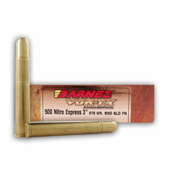 Premium 500 Nitro Express - 570 gr Banded Solid Flat Nose Barnes VOR-TX Ammunition - Barnes - 20 Rounds