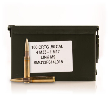 Premium 50 Cal BMG Lake City Linked Ammo For Sale - 660 grain FMJ Tracer Ammunition in Stock - 100 Rounds