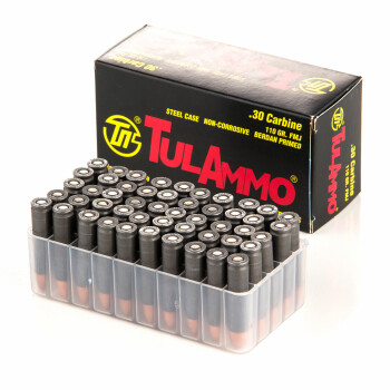 30 Carbine Ammo In Stock - 110 gr FMJ - Tula Ammunition For Sale - 50 Rounds