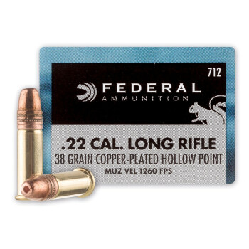 22 LR Small Game Hunting Ammo For Sale - 38 Grain CPHP Ammunition by Federal Game Shok In Stock - 50 Rounds