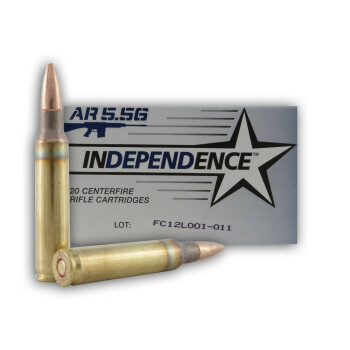 Bulk 5.56x45 XM193I Ammo For Sale - 55 gr FMJ-BT  Independence Ammunition - 500 Rounds