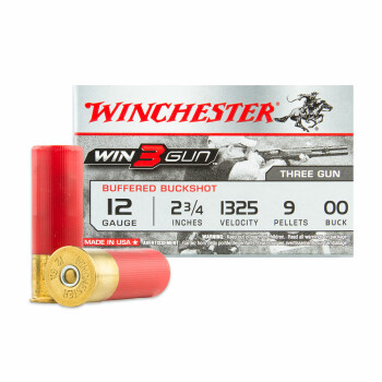Cheap 12 Gauge Ammo - Winchester Win3Gun 2-3/4" 00 Buck - 5 Rounds