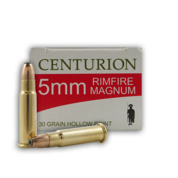 Cheap 5mm Rem Mag Ammo For Sale - 30 gr HP Ammunition by Centurion - 50 Rounds