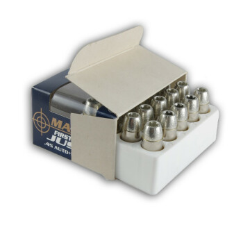 45 ACP +P Ammo For Sale - 165 gr SCHP - Magtech First Defense Justice Ammunition In Stock - 20 Rounds