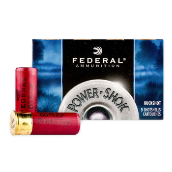 Premium 12 ga Ammo For Sale - 2-3/4" 00 Buck Ammunition by Federal Power Shok - 5 Rounds
