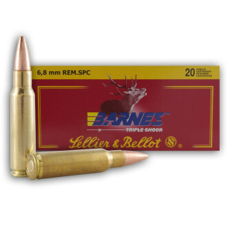 Cheap 6.8 Special Purpose Cartridge Ammo In Stock  - 110 gr Barnes Triple Shock-X  - Sellier & Bellot 6.8 Remington Special Purpose Cartridge Ammunition For Sale Online - 20 Rounds