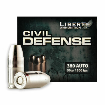 Premium 380 Auto Ammo For Sale - 50 Grain SCHP Ammunition in Stock by Liberty Civil Defense - 20 Rounds
