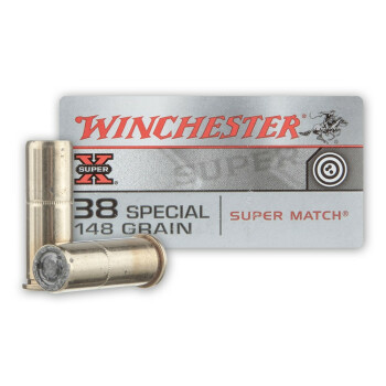 Cheap 38 Special Ammo For Sale - 148 Grain Super Match Wad Cutter Ammunition in Stock by Winchester Super-X - 50 Rounds