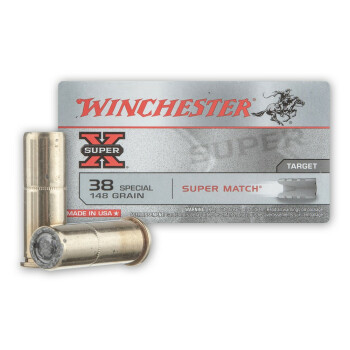 Cheap 38 Special Ammo For Sale - 148 Grain Super Match Wad Cutter Ammunition in Stock by Winchester Super-X - 50 Rounds