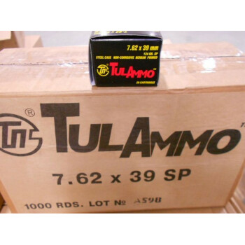 Cheap 7.62x39 Ammo In Stock - 124 gr SP - 7.62x39 Ammunition by Tula Cartridge Works For Sale - 20 Rounds