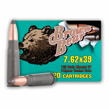 7.62x39 Ammo For Sale - 125 gr SP Ammunition by Brown Bear In Stock - 20 Rounds