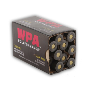 Cheap 7.62x54r Ammo For Sale - 174 gr FMJ Ammunition In Stock by Wolf WPA Polyformance - 20 Rounds