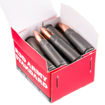 Cheap 7.62x39 Ammo For Sale - 122 Grain FMJ Ammunition in Stock by Red Army Standard - 20 Rounds