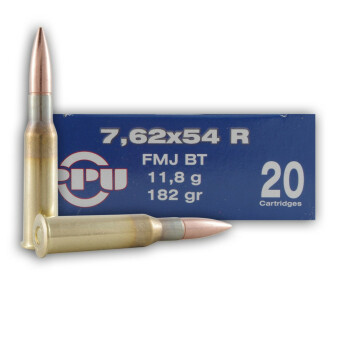 Bulk 7.62x54r Ammo For Sale | 182 gr FMJ-BT Ammunition In Stock by Prvi Partizan - 500 Rounds
