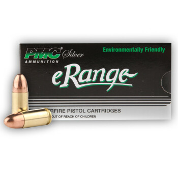 Cheap 9mm Ammo For Sale - 115 gr EMJ eRange Ammunition by PMC In Stock - 50 Rounds
