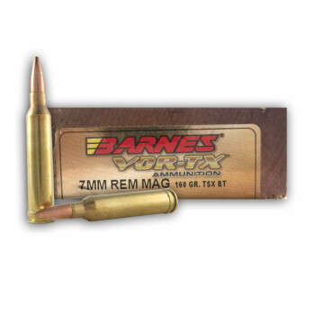 7mm Remington Ammo For Sale - 160 gr Lead Free TSX Hollow Point Barnes VOR-TX Ammunition - Barnes - 20 Rounds