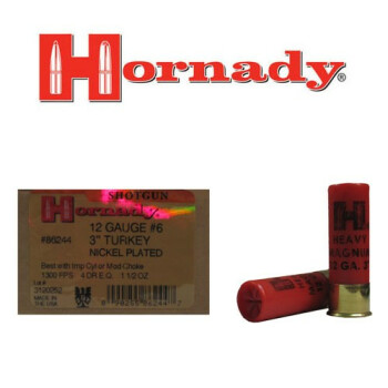 12 ga 3" Turkey Hornady Shells For Sale - 3" Heavy Magnum Nickel Plated Lead #6 Turkey Loads by Hornady