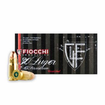 Cheap .30 Luger Ammunition - 93 gr FMJ - Fiocchi - 50 Rounds