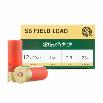 Cheap 12ga Ammo For Sale Online - Sellier & Bellot Field Load - #7.5 Lead Shot - 25 Rounds
