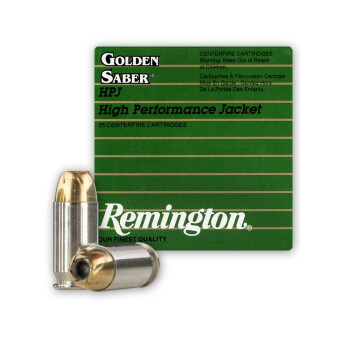 45 ACP Ammo For Sale - 185 gr +P JHP Remington Golden Saber .45 Auto Ammunition In Stock