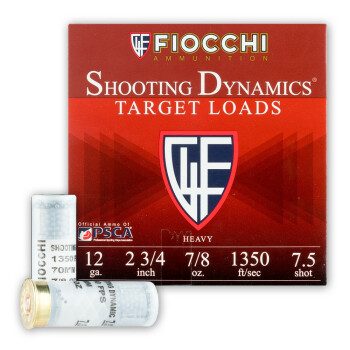 Cheap 12 Gauge Ammo For Sale - 2-3/4" 7/8oz #7.5 Shot Ammunition in Stock by Fiocchi - 25 Rounds