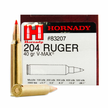 Cheap 204 Ruger Ammo In Stock  - 40 gr V-MAX - Hornady 204 Ruger Ammunition For Sale Online - 50 Rounds
