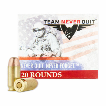 45 ACP Ammo - Team Never Quit Frangible 155gr HP - 20 Rounds